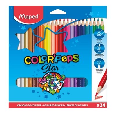 Crayons Maped Color'Peps Star 24 / Bte Crayons Maped Color'Peps Star 24 / Bte