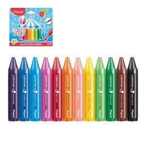 Crayons de cire Maped Jumbo. 12 / Bte