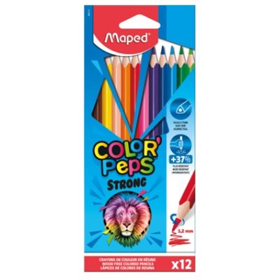 Crayons Maped Color'Peps Strong 12 / Bte
