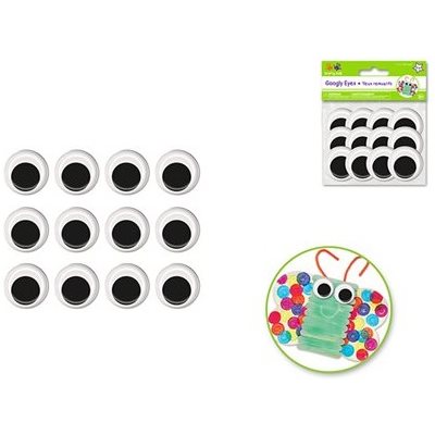 Yeux mobiles noir et blanc 28mm - 12 / Pqt Yeux mobiles noir et blanc 28mm - 12 / Pqt