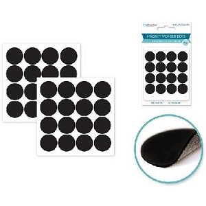 Rondelles Aimantées Autocollantes sur feuille 3 / 4" (19mm) 32 / pqt