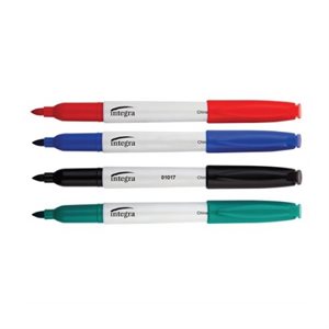 Marqueurs Integra effaçables style stylo 4 Couleurs Conique