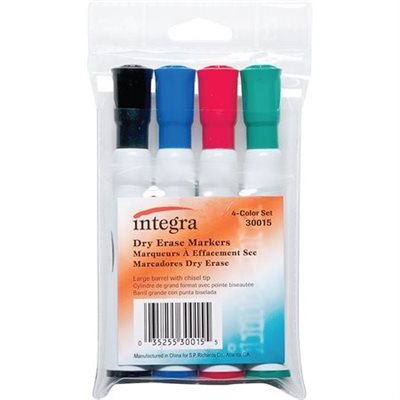 Marqueurs Integra effaçables 4 Couleurs Biseauté Marqueurs Integra effaçables 4 Couleurs Biseauté