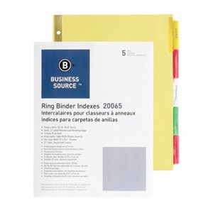 Intercalaires 5 onglets Couleurs. Lettre