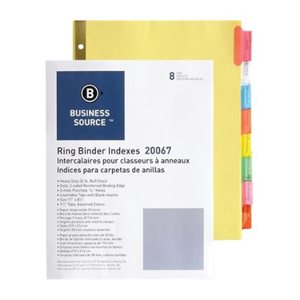 Intercalaires 8 Onglets Couleurs. Lettre