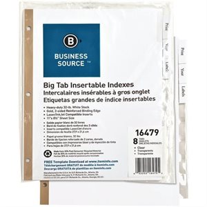 Intercalaires 8 onglets grande taille. Lettre
