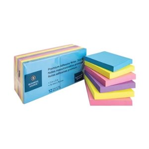Feuillets adhésifs couleurs variées 3"X3" 12 Blocs