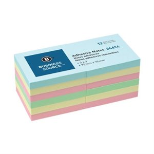 Feuillets adhésifs couleurs Pastel 3"X3" 12 Blocs