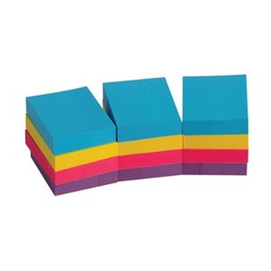 Feuillets adhésifs couleurs Extrême1-1 / 2"X2" 12 Blocs