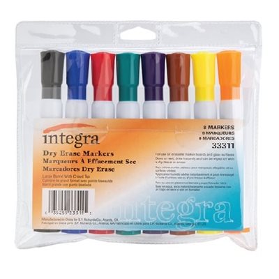 Marqueurs Integra effaçables 8 Couleurs Biseauté Marqueurs Integra effaçables 8 Couleurs Biseauté