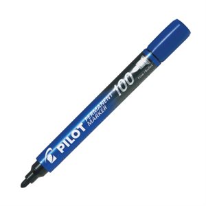 Marqueurs permanents Pilot «100» BLEU pointe conique fine
