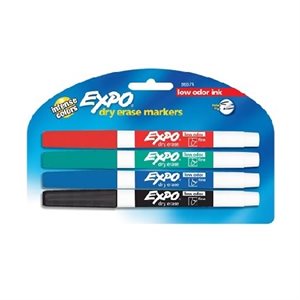 Marqueur effaçable Expo® 4 Couleurs Pointe Fine