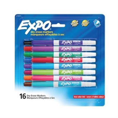 Marqueur effaçable Expo® 16 Couleurs Pointe Fine