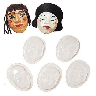 Moules de visage à décorer - 10 moules avec 5 motifs de visages ethniques Moules de visage à décorer - 10 moules avec 5 motifs de visages ethniques