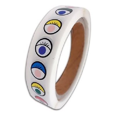 Yeux collants avec cils en rouleau, couleurs assorties - 1000 / Rouleau Yeux collants avec cils en rouleau, couleurs assorties - 1000 / Rouleau