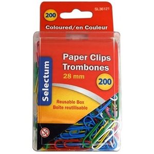 Trombones de couleurs, métal recouvert de plastique 1 1 / 8" (28mm) 150 / bte