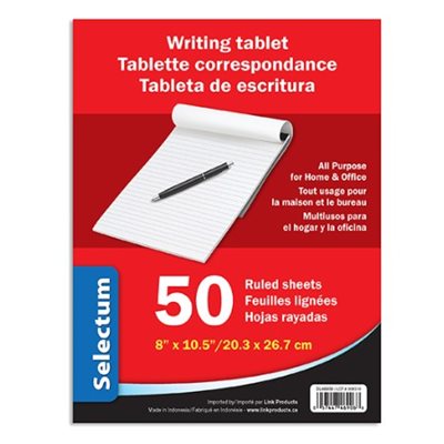 Tablette Correspondance Lignées 8" X 10-1 / 2" Tablette Correspondance Lignées 8" X 10-1 / 2"