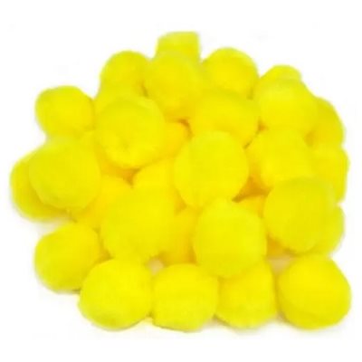 Pompons JAUNES 3 / 4" (19mm) 55 / pqt Pompons JAUNES 3 / 4" (19mm) 55 / pqt