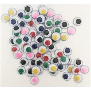 Yeux mobiles couleurs 7mm - 50 / Pqt