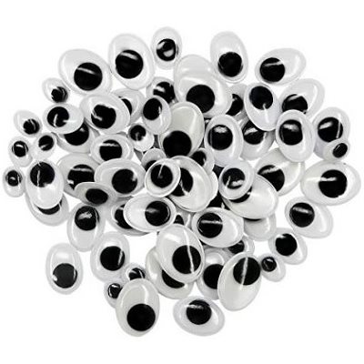 Yeux mobiles Ovales noir et blanc assorties - 100 / Pqt Yeux mobiles Ovales noir et blanc assorties - 100 / Pqt