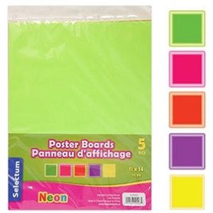 Carton Bristol 11X14" COULEURS NÉONS (5 / Pqt)