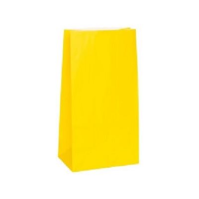 Sacs de papier couleur JAUNE - 12 / Pqt