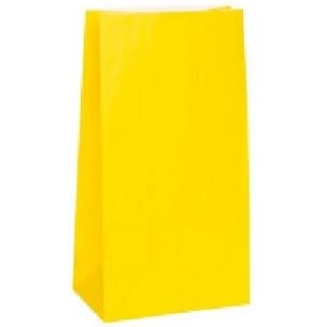 Sacs de papier couleur JAUNE - 12 / Pqt