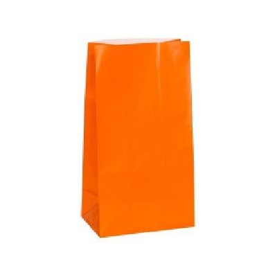 Sacs de papier couleur ORANGE - 12 / Pqt Sacs de papier couleur ORANGE - 12 / Pqt