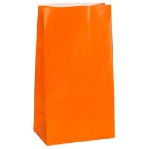 Sacs de papier couleur ORANGE - 12 / Pqt