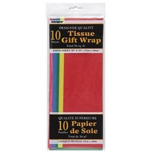 Papier de soie 20"X26" ASSORTIES CLASSIQUES 10 / Pqt