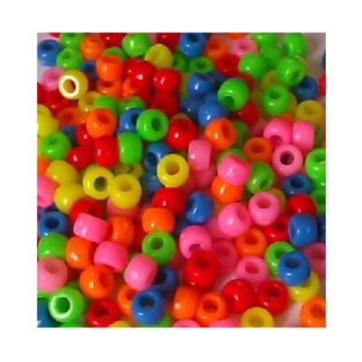 Perles de plastique Pony Opaque FLUO, couleurs assorties 9mm 1000 / pqt Perles de plastique Pony Opaque FLUO, couleurs assorties 9mm 1000 / pqt